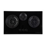 Fujioh FH-GS 7030 SVGL 3 Burner Gas Hob with 1 Double Inner Flame Burner (Toughened Black Glass)